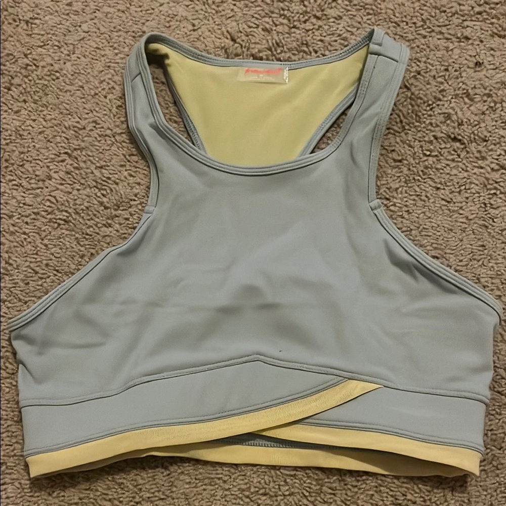 Gray and Yellow Sports Bra